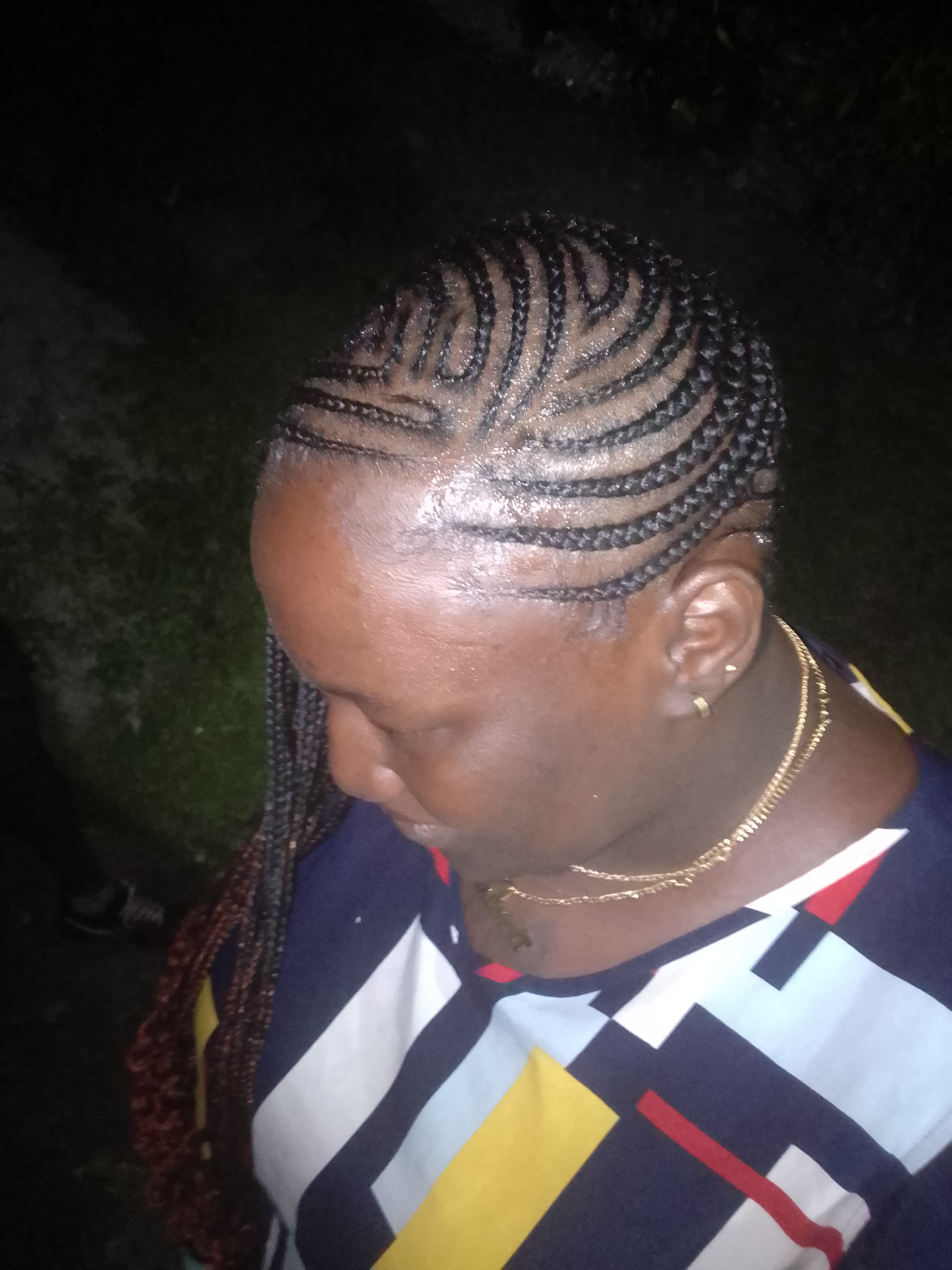 Feed-in Conrow style (curled ends )